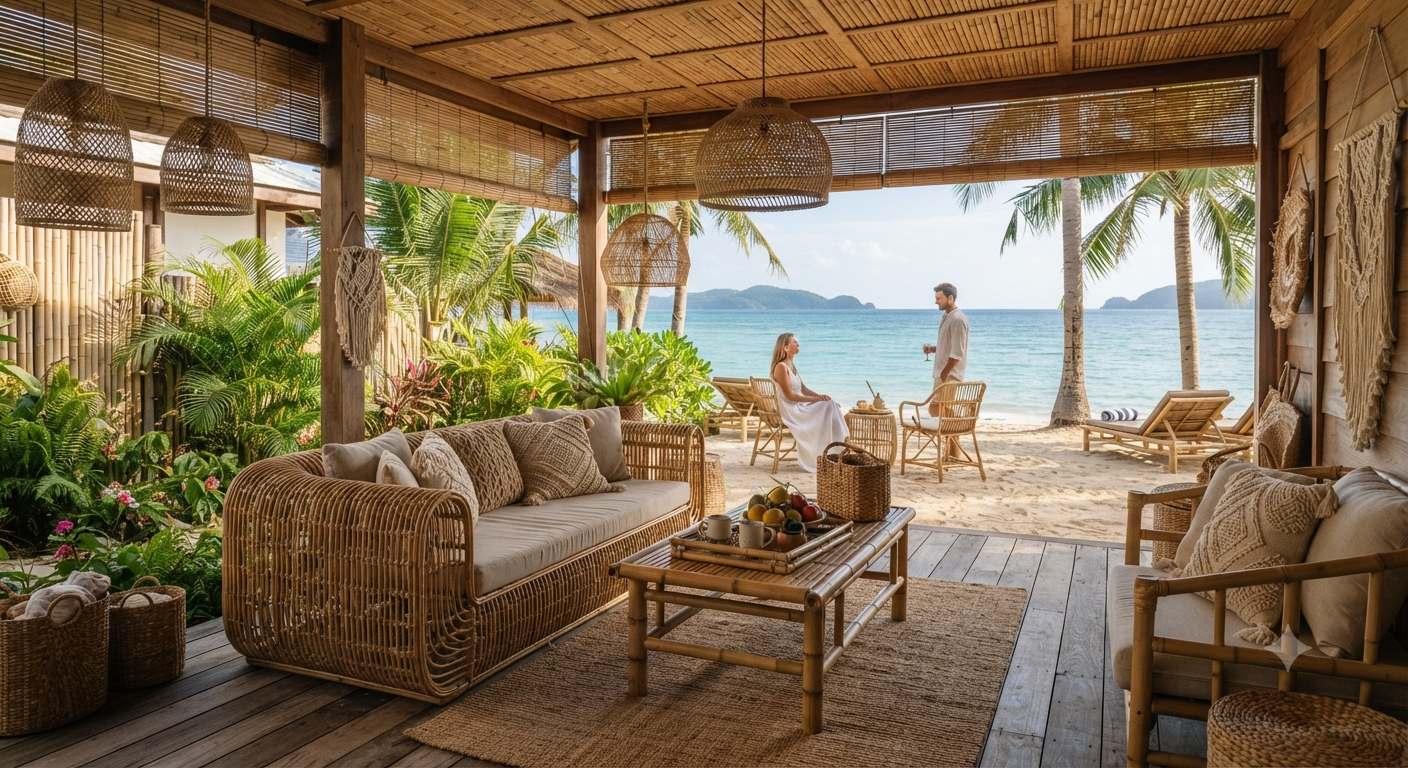 Vai trò của chất liệu tự nhiên trong không gian du lịch biển