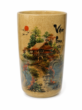 Ly tre in phong cảnh VN 12cm - Bamboo cup