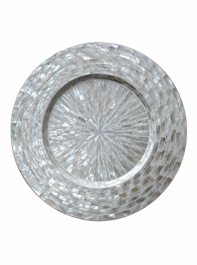 Dĩa tròn lõm khảm ốc 33cm - Plate