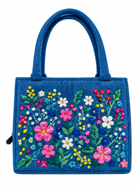 Túi hộp quai xách thêu họa tiết - Bags