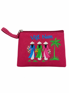 Ví thêu họa tiết nhỏ (1 dây kéo-dày) - Bags