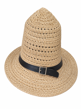 Mũ cói vành rộng đai da - Hats