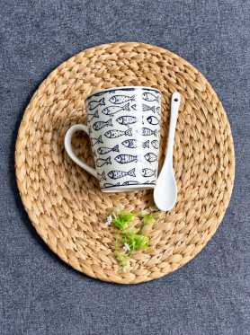 Bát Tràng cốc vẽ hoạ tiết 250ml (kèm thìa) - Cups