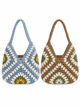 Túi macrame quai xách ngắn vành V - Bags