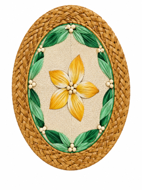 Lót ly mây tròn khảm xà cừ 11cm (dĩa) - Coasters