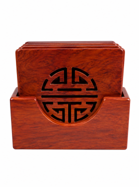 Bộ lót ly gỗ vuông họa tiết 6pcs - Coasters