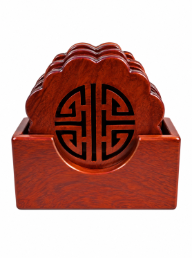 Bộ lót ly gỗ hoa họa tiết 6pcs - Coasters