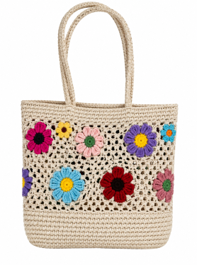 Túi macrame quai xách phối hoạ tiết 30x40cm - Bags