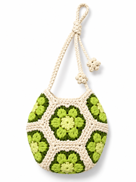 Túi macrame tròn đan hoa ô 20*28cm (lớn) - Bags