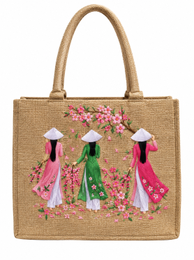 Túi hộp quai xách thêu áo dài VN - Bags