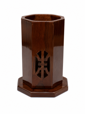 Lọ tăm gỗ khắc hình - Toothpick jar