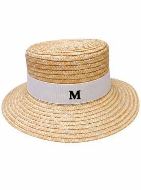 Mũ cói vành nhỏ đai vải logo M - Hats
