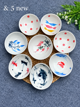 Bát Tràng đĩa quả đào vẽ hoạ tiết - Plates