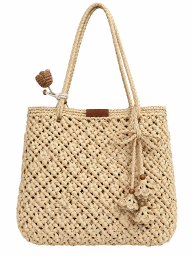 Túi macrame quai xách phối đan thưa - Bags