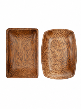 Dĩa gỗ dừa vuông 13x13cm - Coconut wooden plate