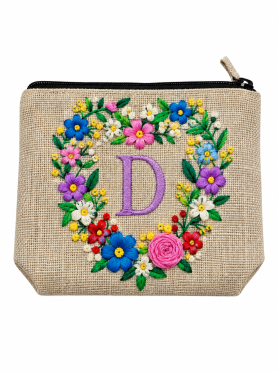 Ví cầm tay thêu họa tiết chữ cái 19x13cm - Bags