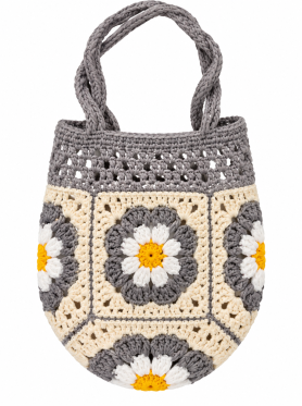 Túi macrame quai xách đan hoa ô (đáy bầu) - Bags
